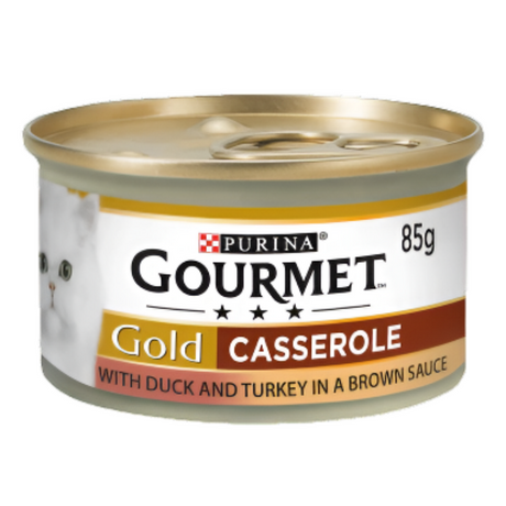 Gourmet Gold Tin Cat Food Duck & Turkey, 85gm (Pack of 12)