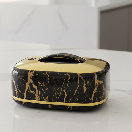 5.5 Ltr Rectangle Black Gold Hotpot