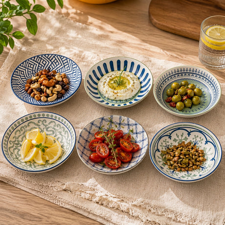 Bohemian Porcelain Deep Dessert Bowls 5.5" (Set of 6 Pcs)