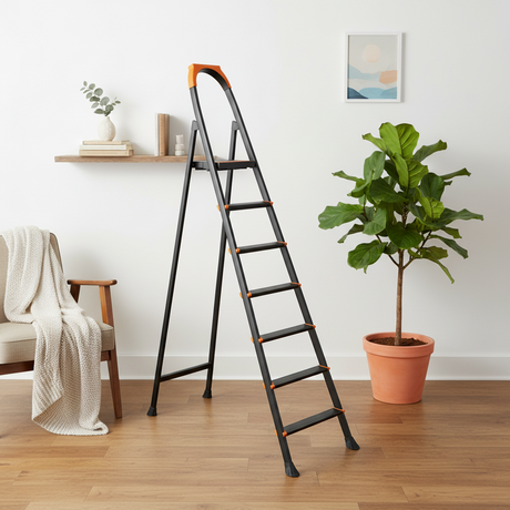 Metal Ladder 7 Steps Black (Made in Turkey)