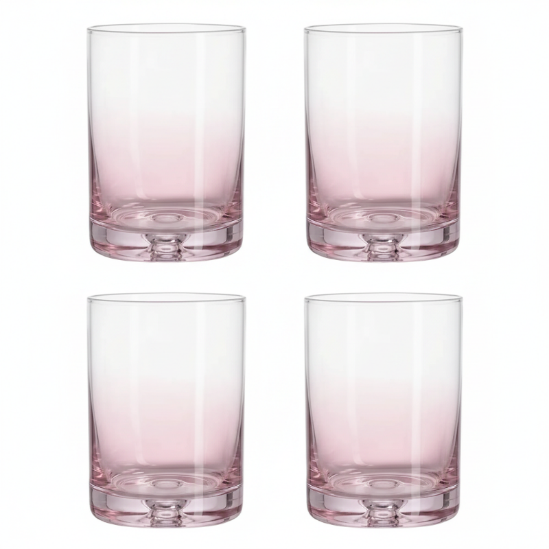 Drinking Glass Set 4Pcs 410ml Soft Pink