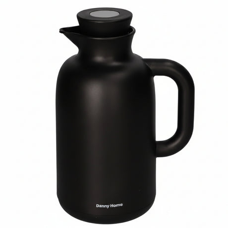 Double Wall Glass Vacuum Flask 1L Black