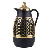 Vacuum Flask Honeycomb Style Black & Gold 1L