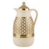 Vacuum Flask Honeycomb Style Cream & Gold 1L