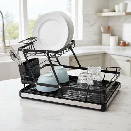 Metal Dish Rack Black