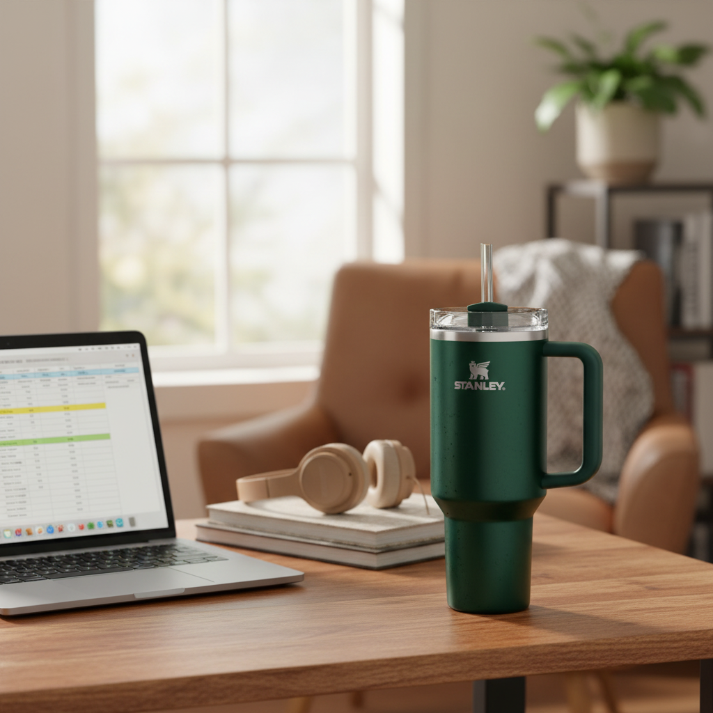 Stanley Quencher H2.0 Flowstate Tumbler 1.18L Evergreen Glow