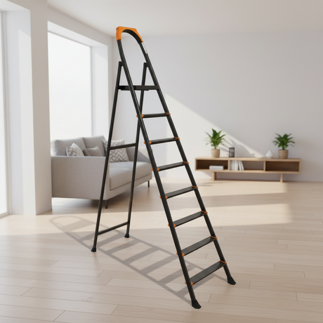 Metal Ladder 8 Steps Black (Made in Turkey)