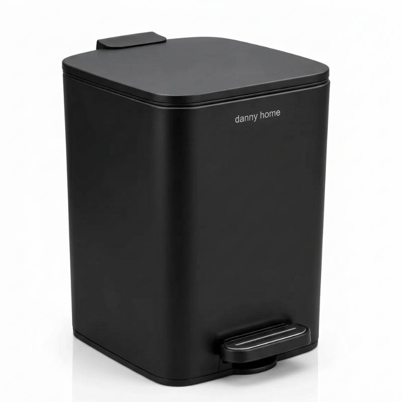 Pedal Bin 8L Black Metal/Plastic