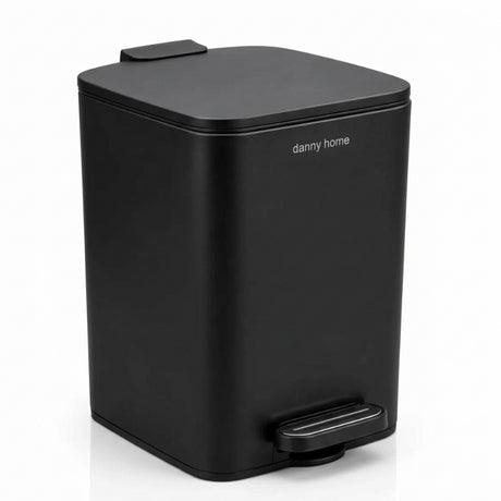 Pedal Bin 8L Black Metal/Plastic