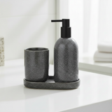 Bathroom Set Speckled Charcoal (Set of 3 Pcs)