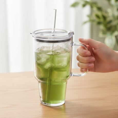 Danny Home Glass Tumbler With Straw 1L