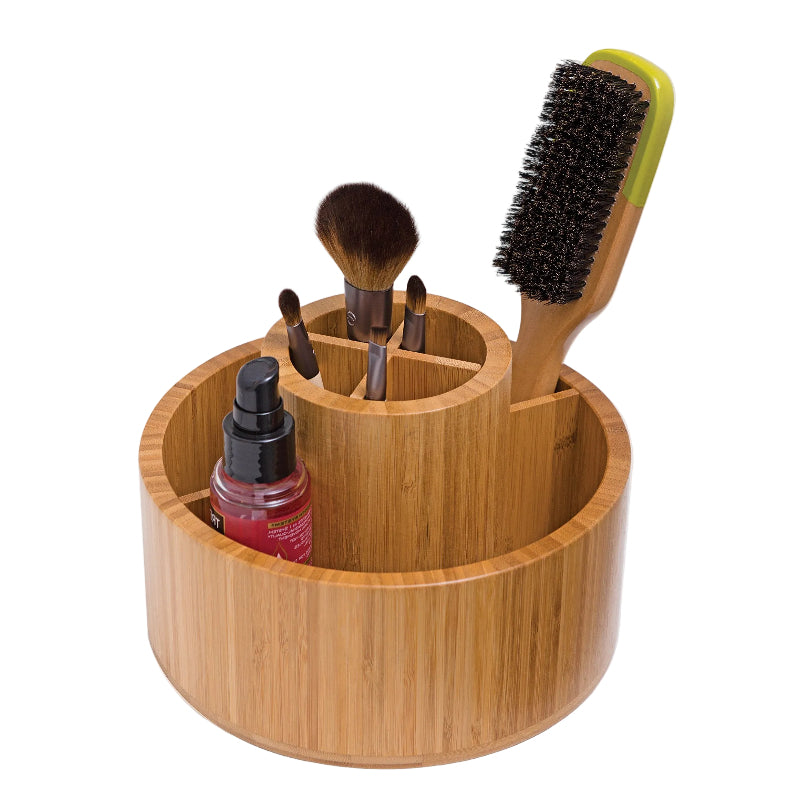 Bamboo Rotating Cosmetic Organizer 19.5cm
