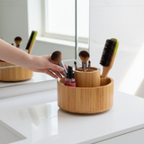 Bamboo Rotating Cosmetic Organizer 19.5cm