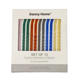 Reusable Glass Straws & Cleaning Brush (Set of 13 Pcs)