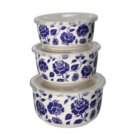 Porcelain Airtight Food Container Floral (Set of 3)