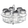 Glass Spice Jar With Steel Stand 60ml (Set of 7pcs)