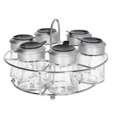 Glass Spice Jar With Steel Stand 60ml (Set of 7pcs)