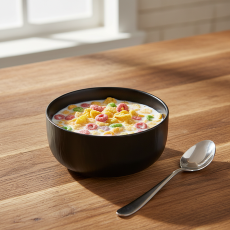 Ceramic Cereal Bowl Black 6"