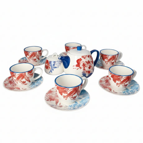 Porcelain Tea Set 16pcs Sun Rays Style