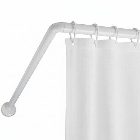 White Curved Shower Curtain Rod TAT-130