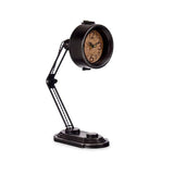 Adjustable lamp shaped metal clock Black