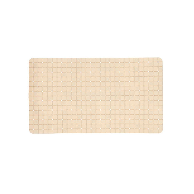 Anti-Slip Bath Mat Squares Beige Large