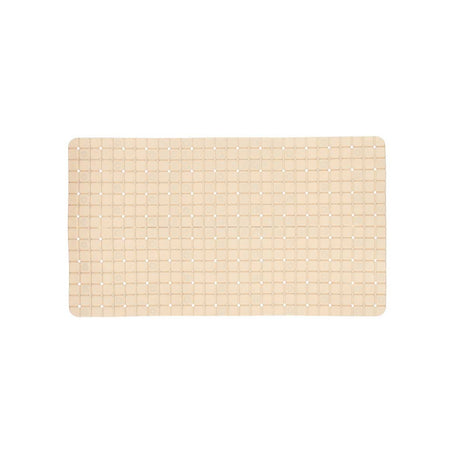 Anti-Slip Bath Mat Squares Beige Large