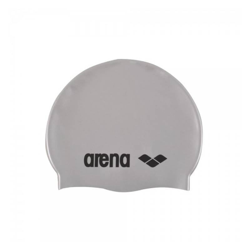 Arena Classic Silicone JR Swimming Cap-Silver Black