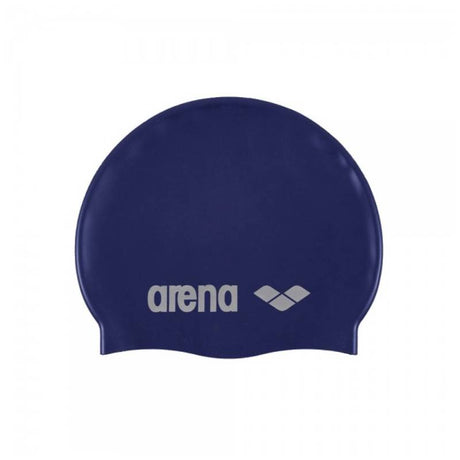 Arena Classic Silicone Swimming Cap-Denim & Silver