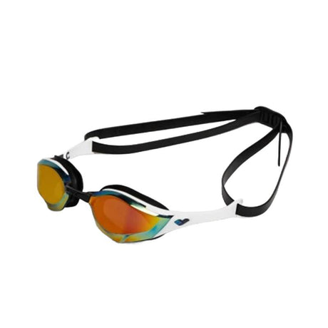 Arena Cobra Edge Swipe Mirror Swimming Goggles-Gold White Black