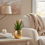 Artificial Cactus Gold Ceramic Pot