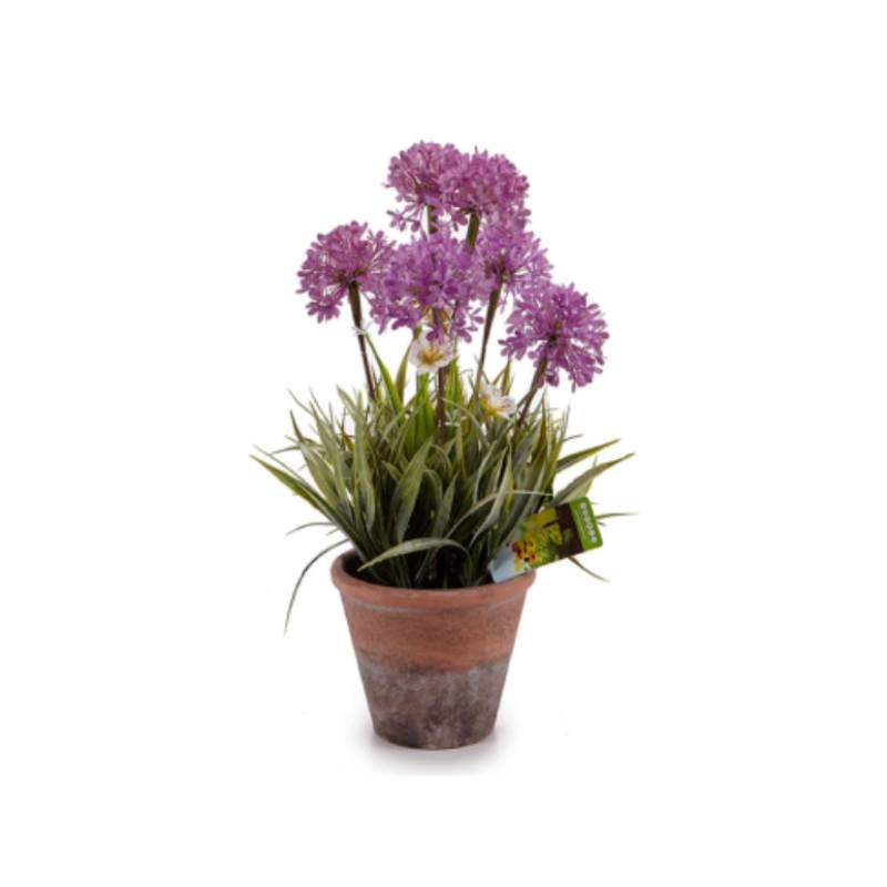 Artificial Flower Stem Concrete Flowerpot