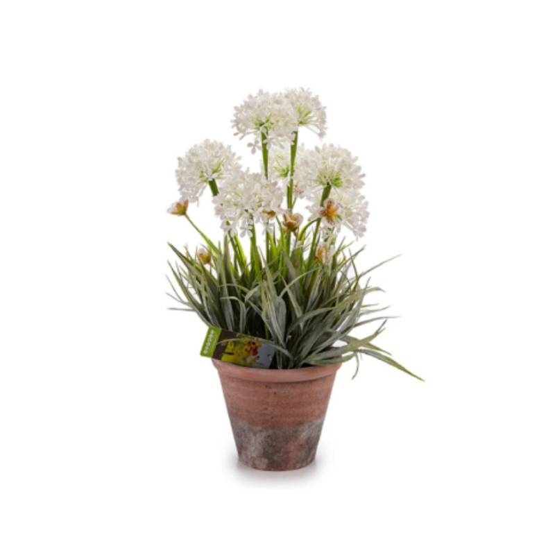 Artificial Flower Stem Concrete Flowerpot