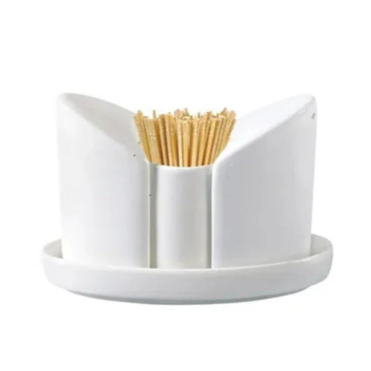 Salt & Pepper Shaker With Toothpick Stand