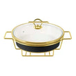 Round Burner Dish With Gold Stand 12"