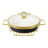 Round Burner Dish With Gold Stand 12"
