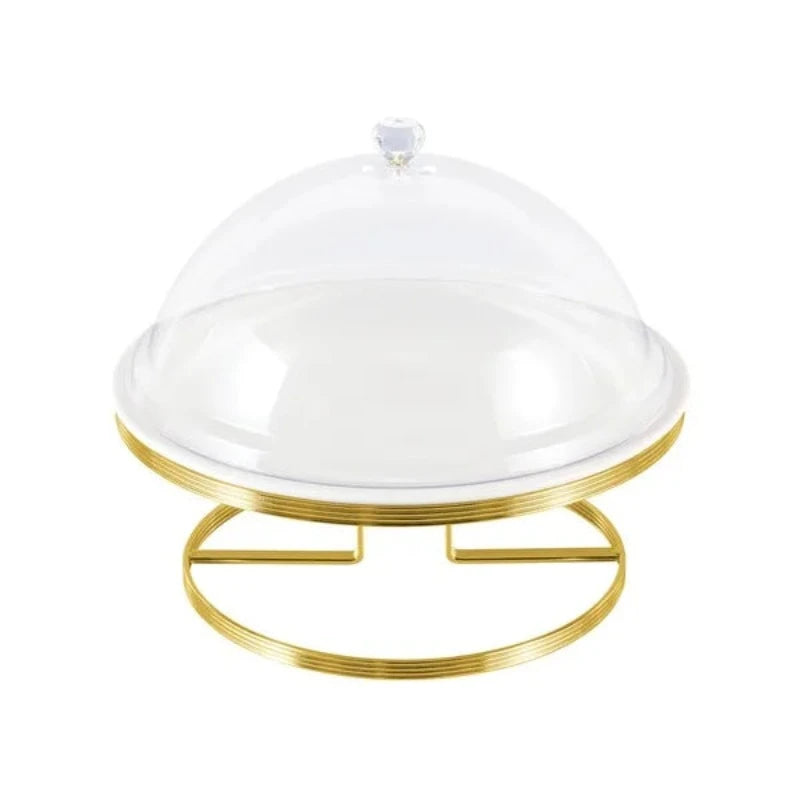 Cake Dish With Gold Stand 13"
