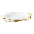 Oval Plate With Gold Stand 12"
