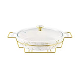 Oval Casserole With Gold Stand 15"