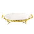 Oval Platter With Golden Stand 10"