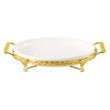 Oval Plate With Golden Stand 12"