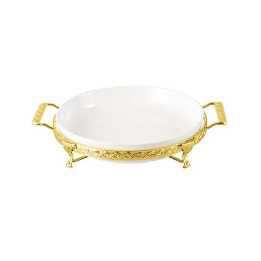 Round Plate With Golden Stand 9"