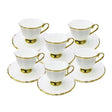 Cup & Saucer White & Gold (Set of 6)