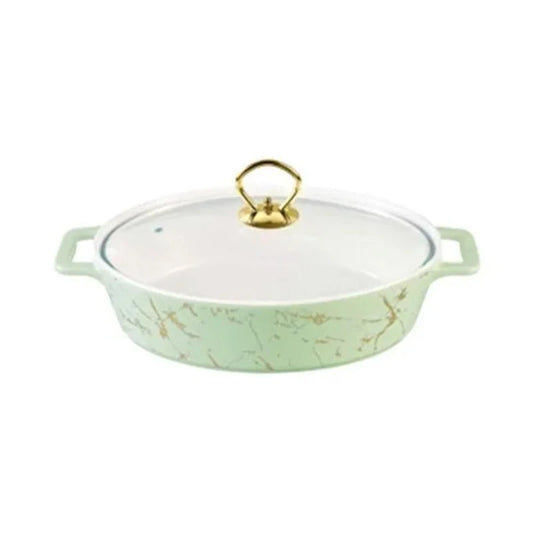 Oval Burner Dish With Glass Lid 12"