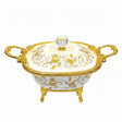 Royal Bloom Candy Bowl With Lid White & Gold