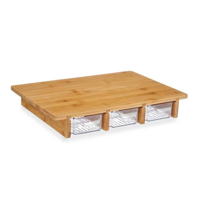 Bamboo Board With 3 Compartments