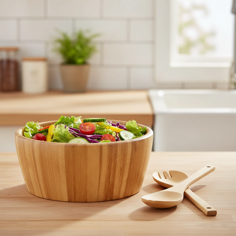 Bamboo Bowl With 2 Spoons