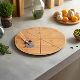 Bamboo Pizza Plate With Pizza Knife 35cm