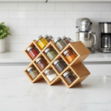 Bamboo Spice Rack 10 Bottles