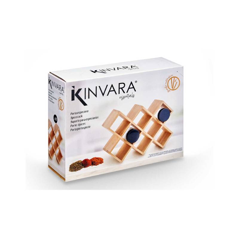 Bamboo Spice Rack 10 Bottles